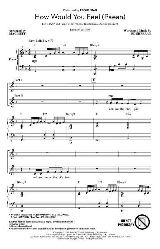 Dokud Zásoby Vydrží How Would You Feel (Paean) (arr. Mac Huff)