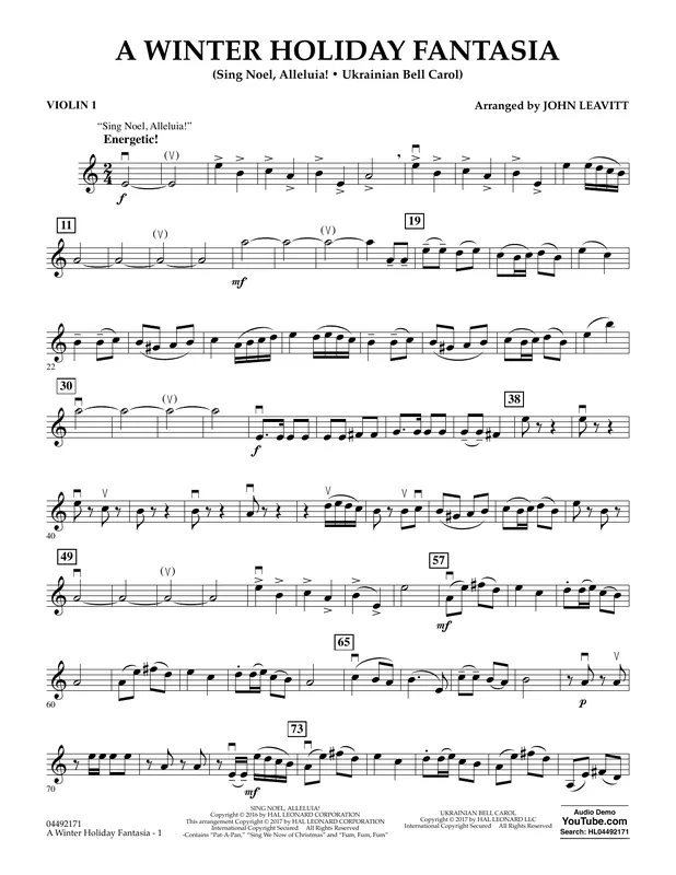 A Winter Holiday Fantasia - Violin 1 Cenová Bomba