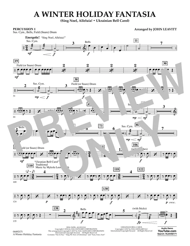 A Winter Holiday Fantasia - Percussion 1 Akce