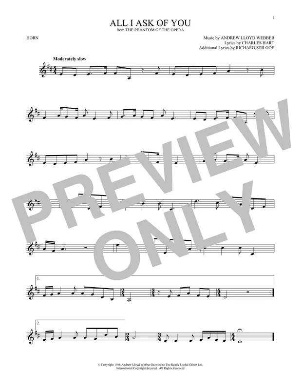 Must-Have All I Ask Of You (from The Phantom Of The Opera)