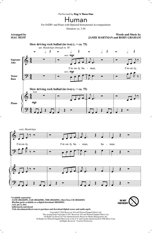 Sleva Human (arr. Mac Huff)