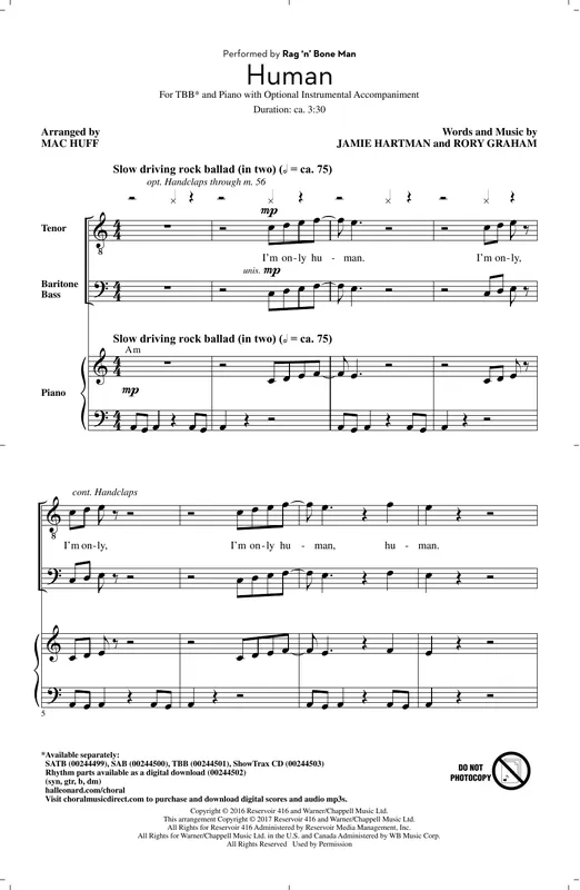 Human (arr. Mac Huff) Novinka