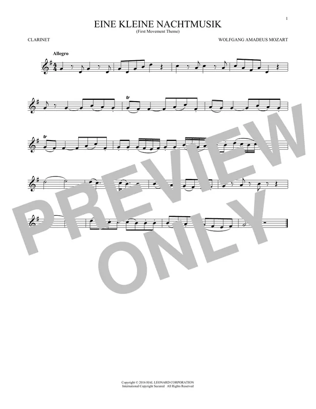 Akční Cena Eine Kleine Nachtmusik ("Serenade"), First Movement Excerpt