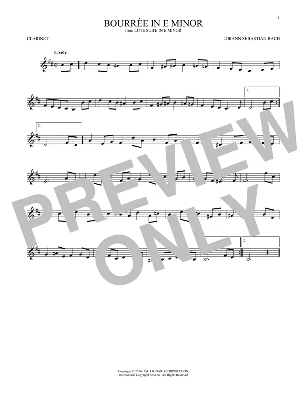 Nejprodávanější Bourree In E Minor