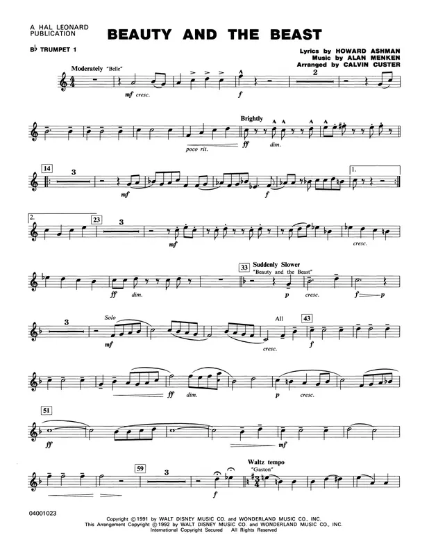 Top Prodej Beauty and the Beast (Medley) - Bb Trumpet 1