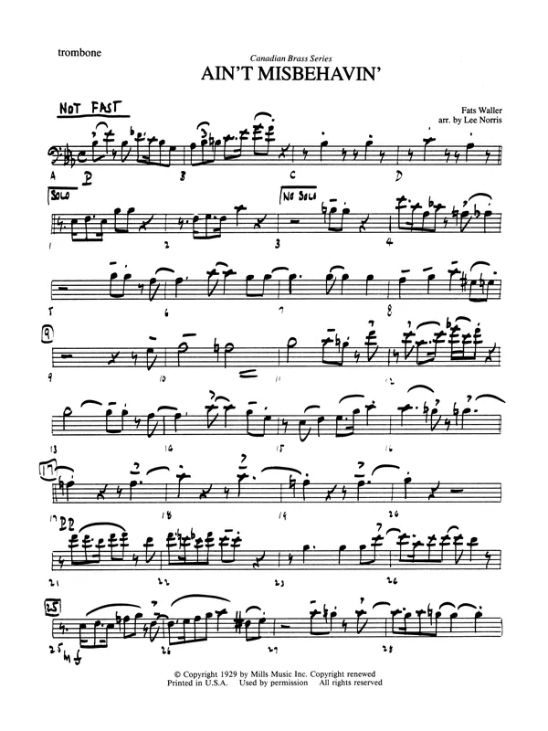 Ain‘t Misbehavin‘ - Trombone (B.C.) Poslední Šance