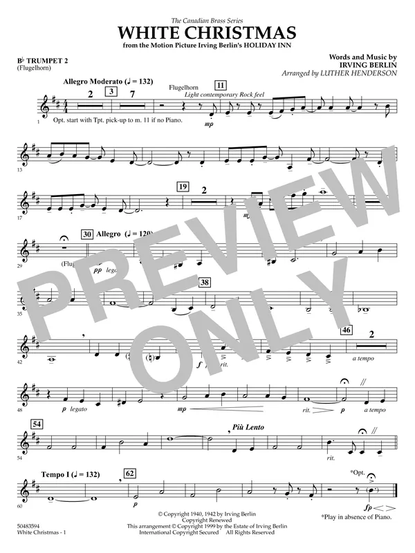 Akční Cena White Christmas - Trumpet 2 (opt. Flugelhorn)