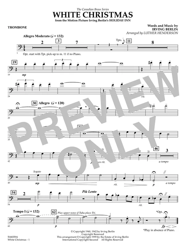 Expresní Doručení White Christmas - Trombone (B.C.)