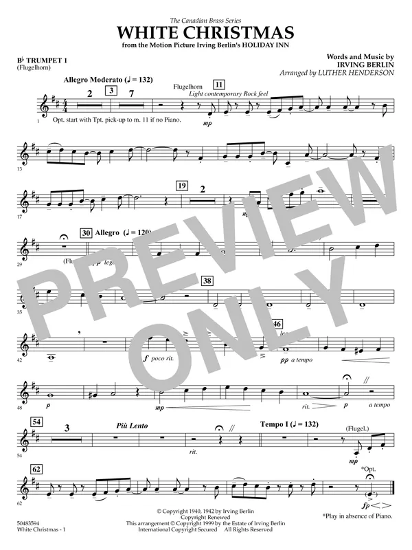 Sleva White Christmas - Trumpet 1 (opt. Flugelhorn)