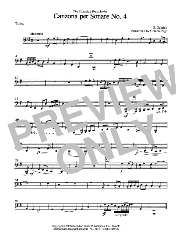 Canzona Per Sonare No. 4 - Tuba Oblíbený