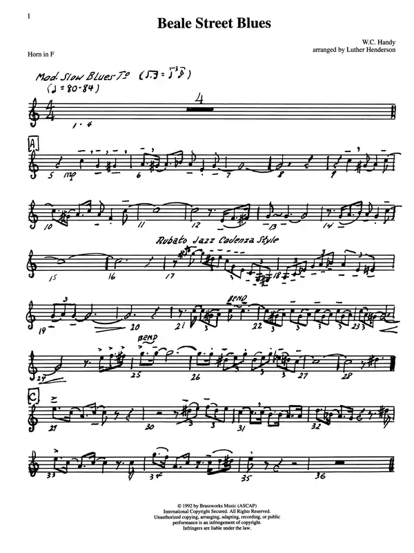 Levný Beale Street Blues - Horn in F