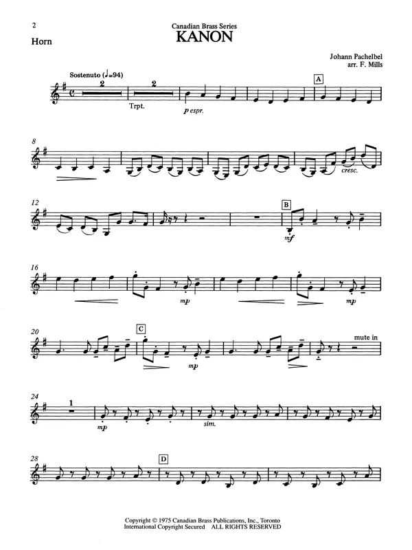 Dokud Zásoby Vydrží Kanon - Horn in F