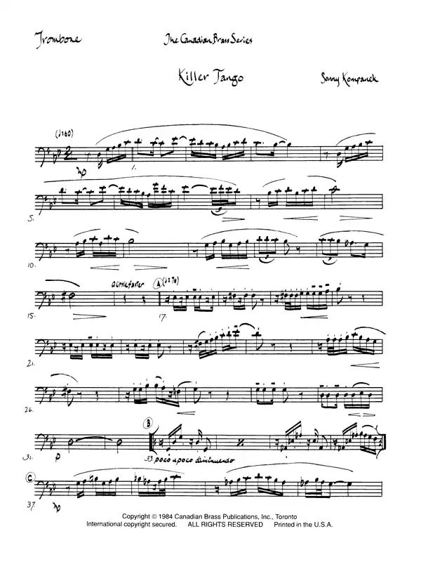 Tovární Cena Killer Tango - Trombone (B.C.)