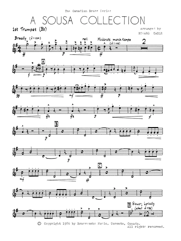 Ověřený A Sousa Collection - Bb Trumpet 1 (Brass Quintet)