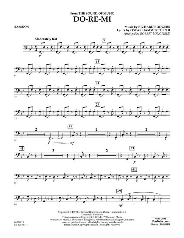 Dokud Zásoby Vydrží Do-Re-Mi (from The Sound of Music) - Bassoon