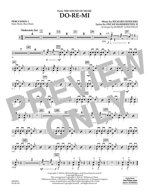Nová Kolekce Do-Re-Mi (from The Sound of Music) - Percussion 1