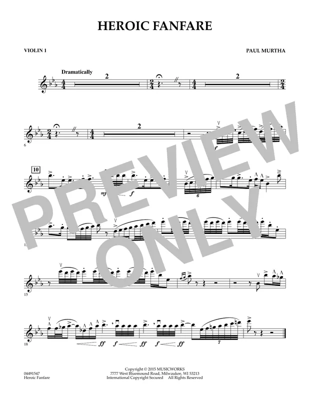 Heroic Fanfare - Violin 1 Horká Nabídka
