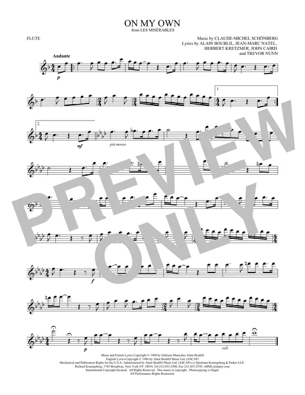 Cenový Hit On My Own (from Les Miserables)