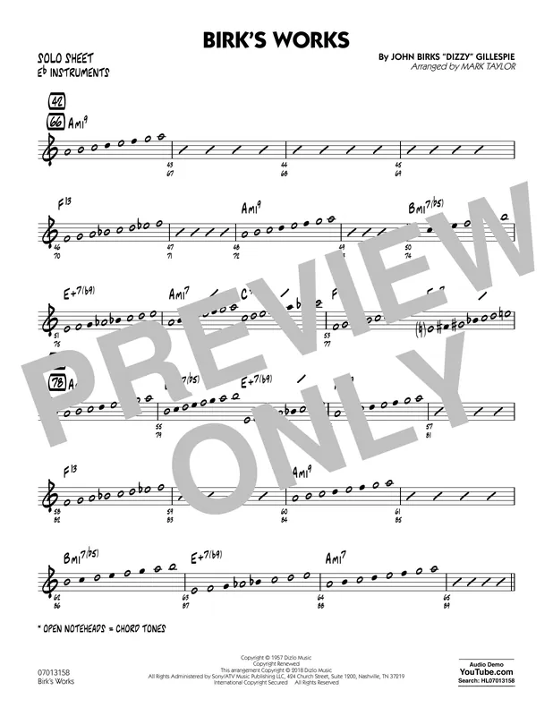 Sezónní Sleva Birk‘s Works - Eb Solo Sheet