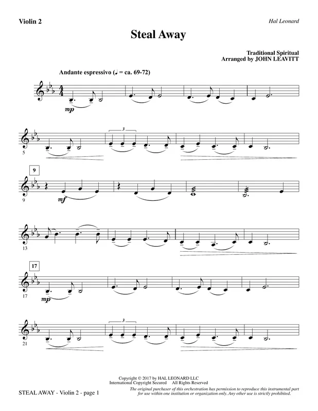 Víkendová Akce Steal Away - Violin 2