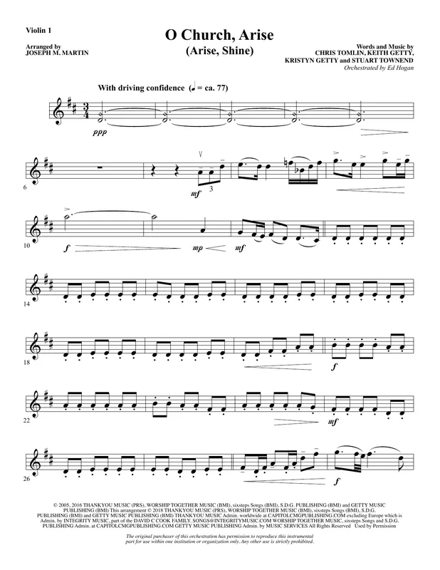 Odeslání Ihned O Church, Arise (Arise, Shine) - Violin 1