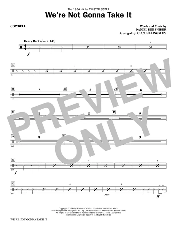 We‘re Not Gonna Take It - Cowbell Odeslání Ihned