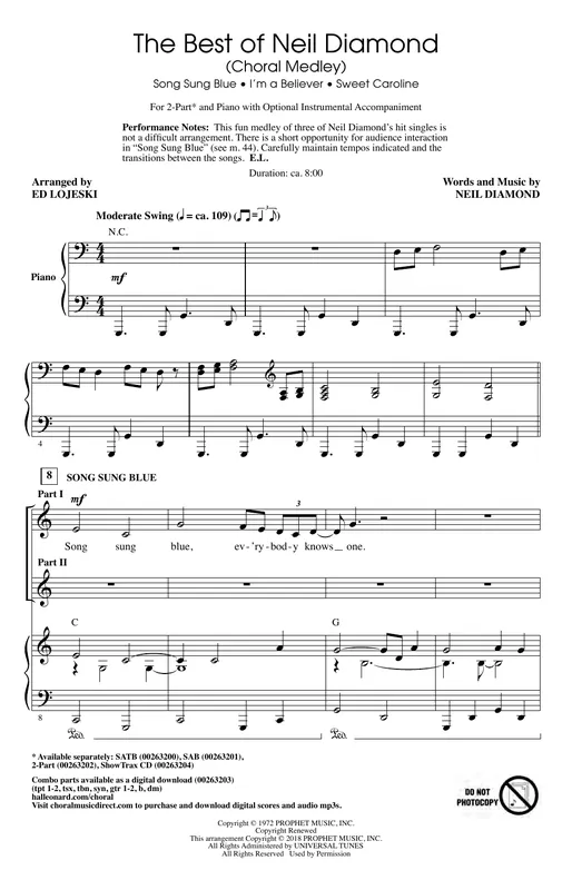 The Best of Neil Diamond (arr. Ed Lojeski) Ihned K Objednání
