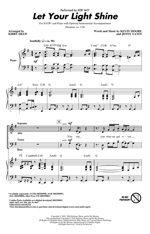 Akce Let Your Light Shine (arr. Kirby Shaw)