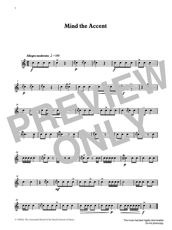 Mind the Accent from Graded Music for Snare Drum, Book I Značkový