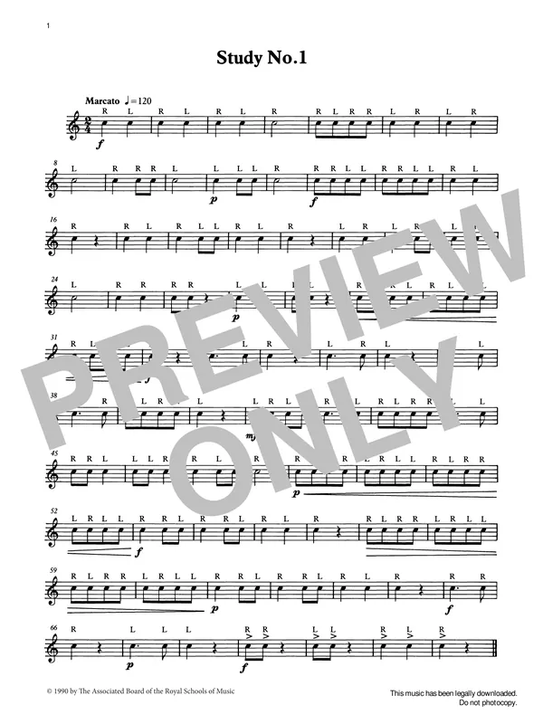 Ihned K Objednání Study No.1 from Graded Music for Snare Drum, Book I