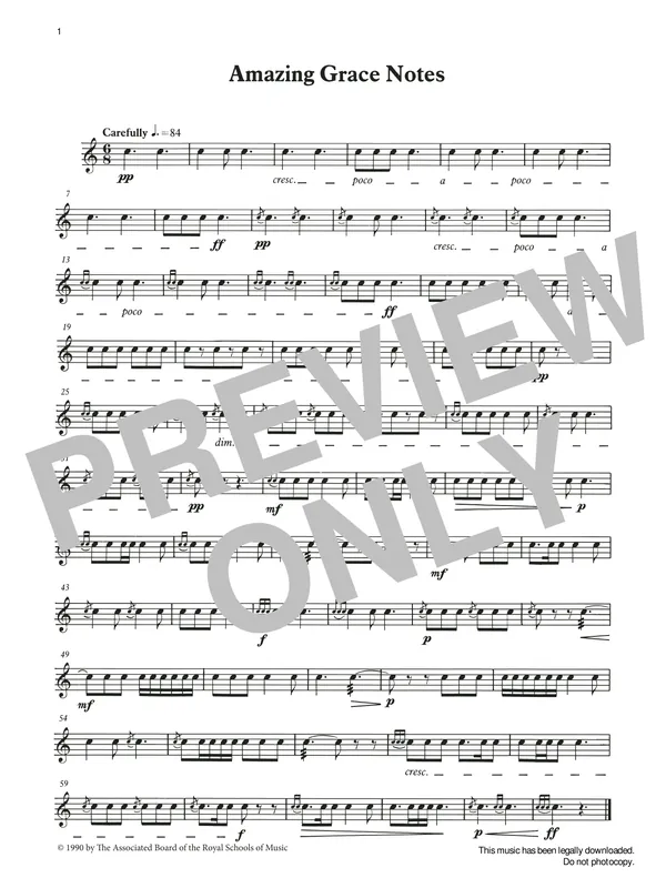 Amazing Grace Notes from Graded Music for Snare Drum, Book II Kup Teď