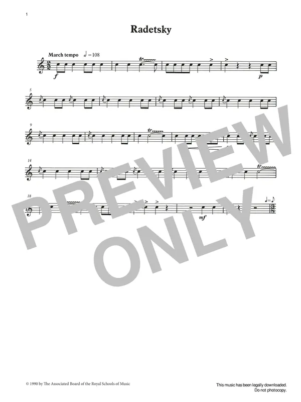 Ověřený Radetsky from Graded Music for Snare Drum, Book III